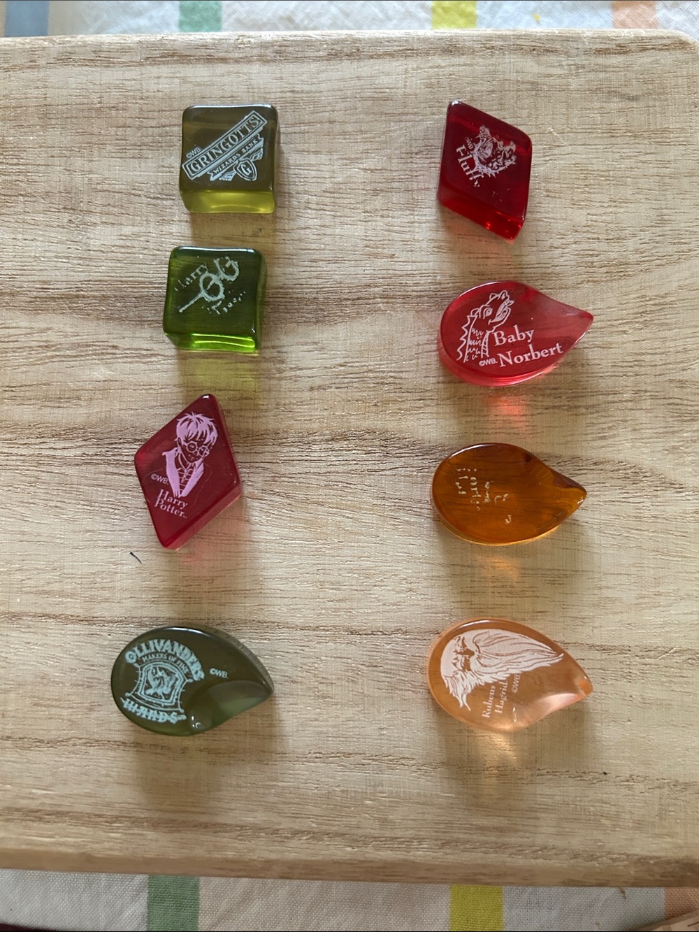 Vintage Harry Potter Collector Stones (charms) Produced by Enesco 2000 8 Stones